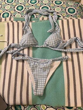 Edikted Light Blue Bikini Swim Set